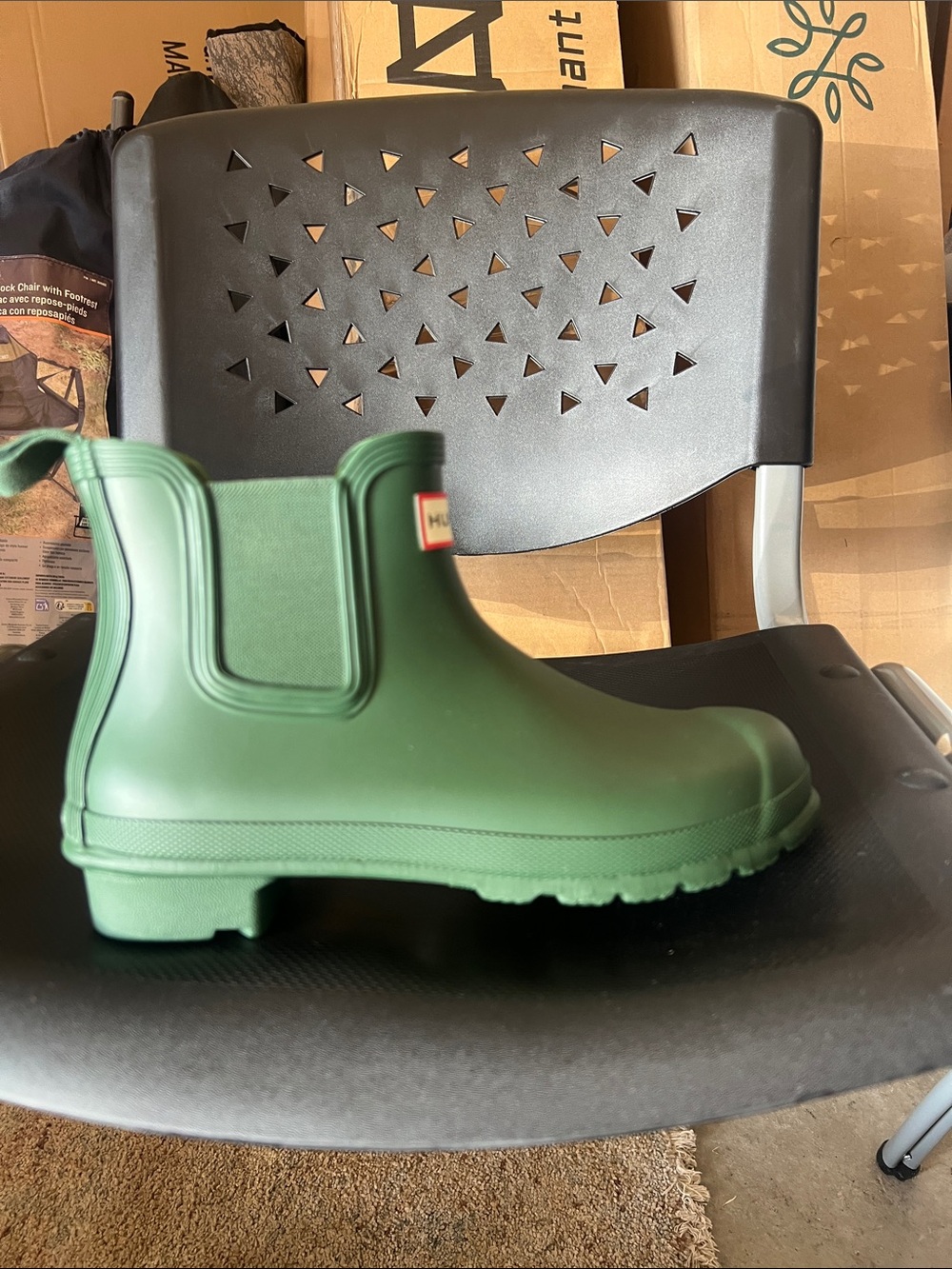 Hunter Kids Green Rain Boots